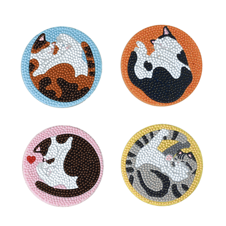 DIY Diamond Art Coasters - Cats (Bil)