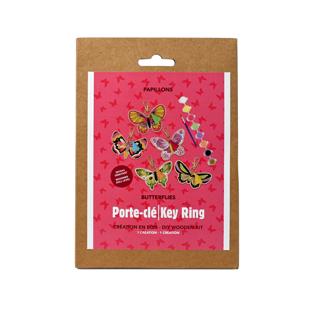 Kit DIY porte-clés en bois - Papillons (Bil)
