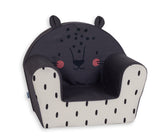 Armchair with ears - Dark Grey Leopard