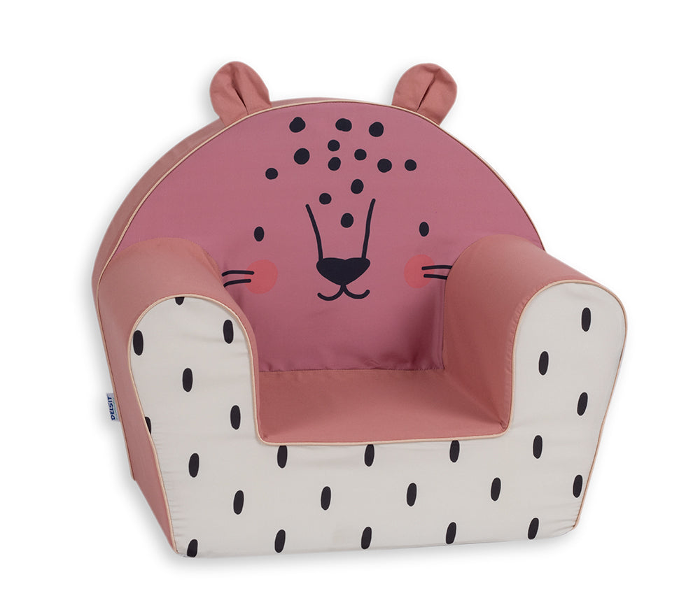 Armchair with ears - Pink Leopard