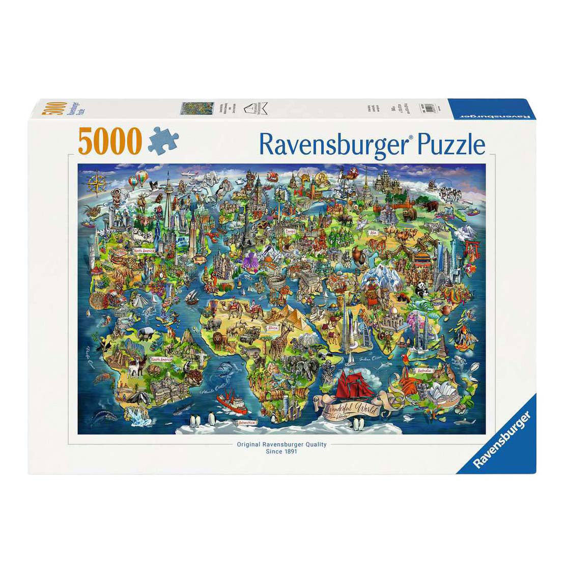 Carte du monde illustrée - 5000 mcx