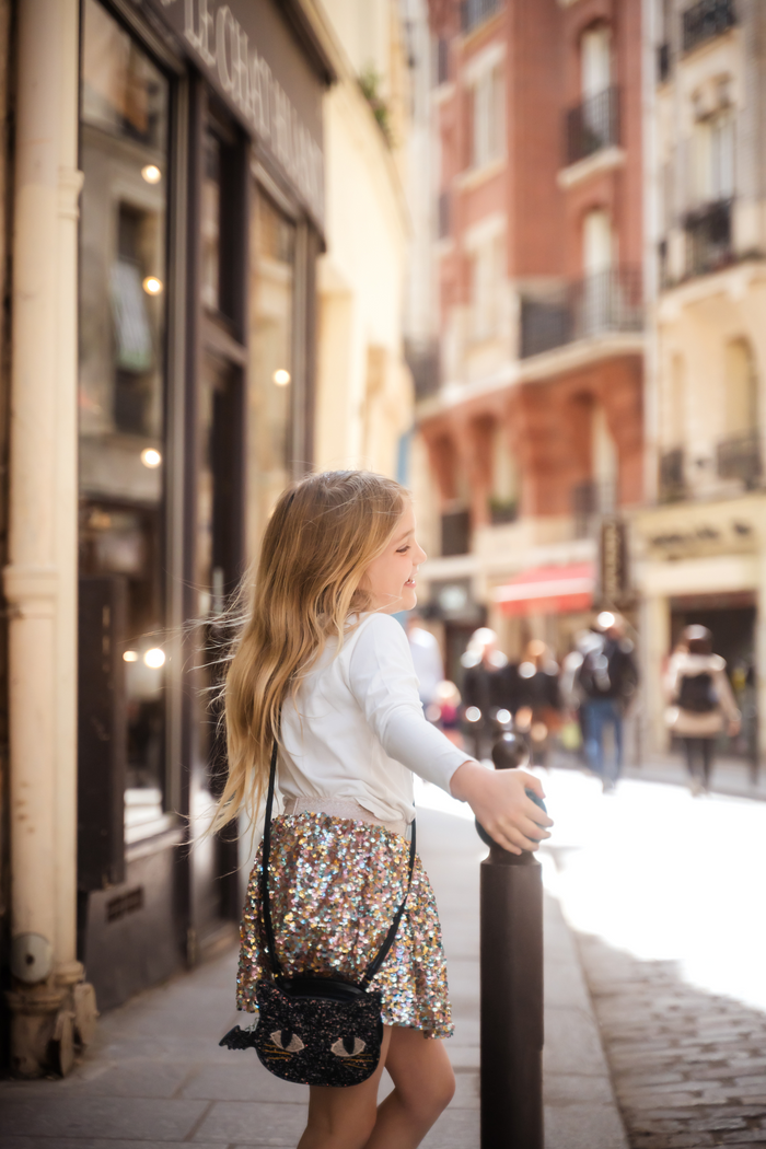 Sacoche Kitty à paillettes noirs - Cat's Meow