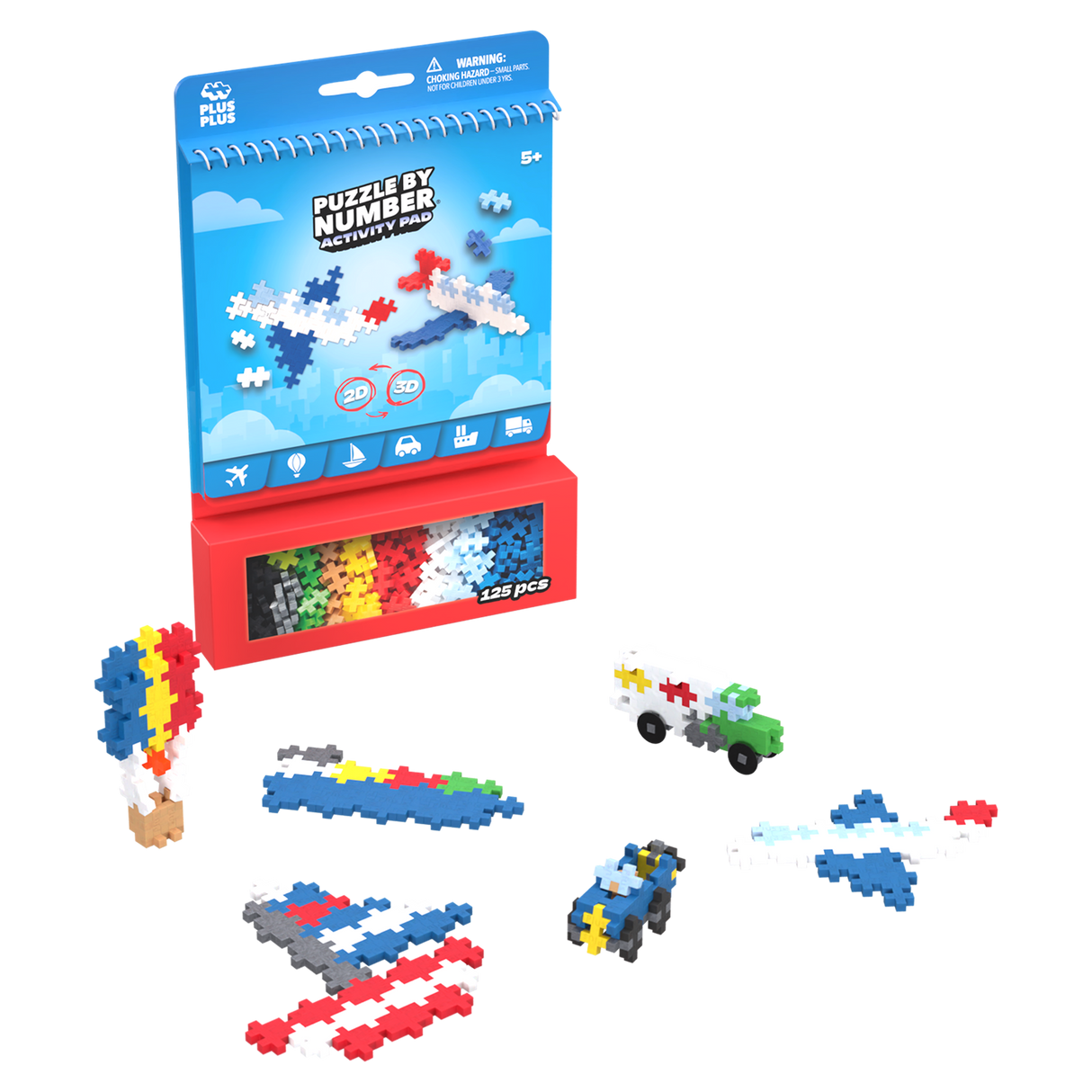 Plus Plus - Puzzle by Number Activity Pad - Transport