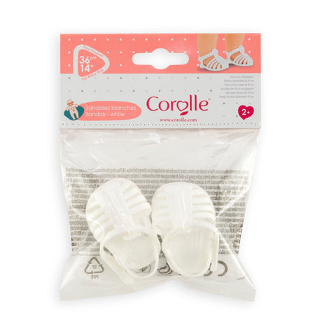 White sandals for 36 cm doll