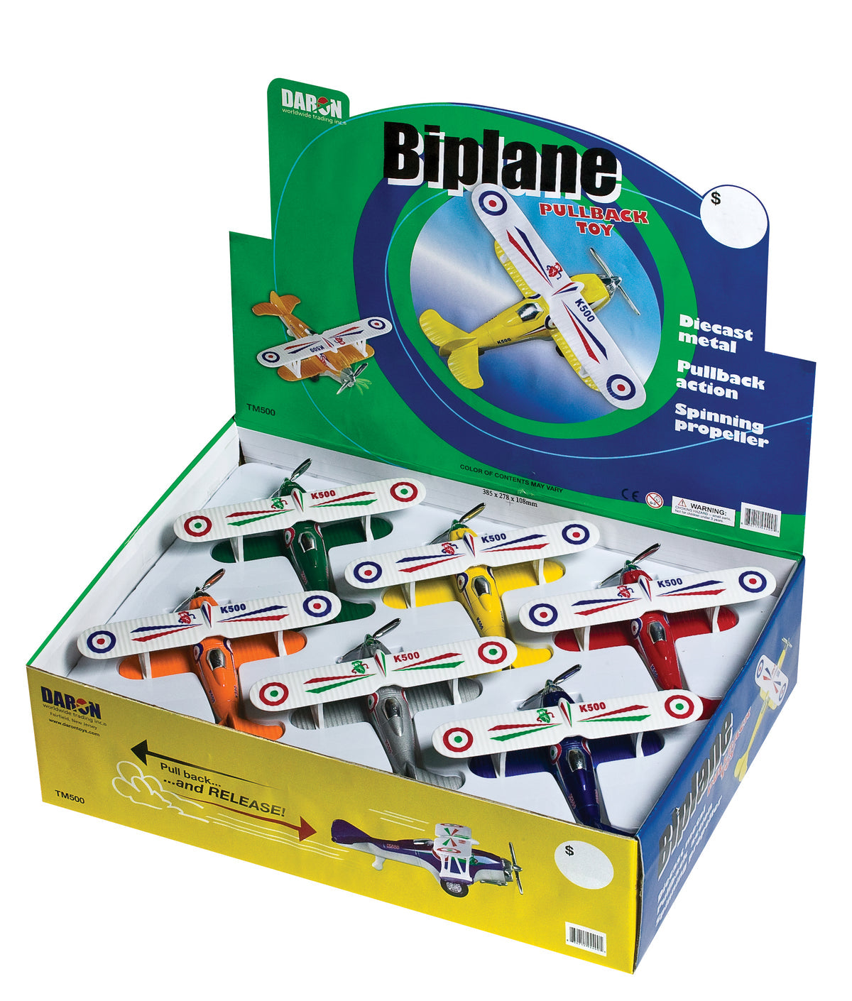 Avion biplan à rétrofriction (assortiment)