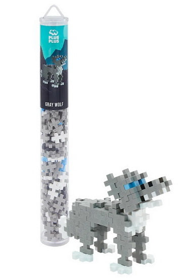 Plus Plus - Mini Gray Wolf Tube - 70pcs