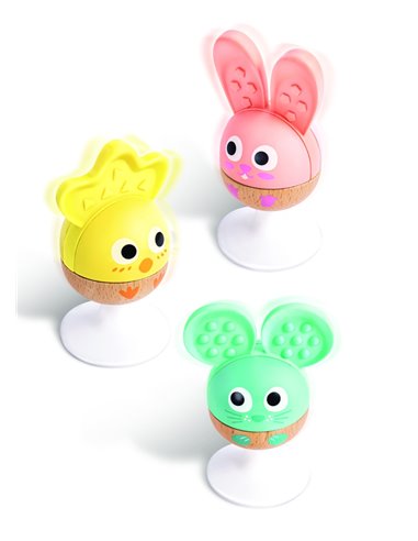 Trio de hochets à ventouse