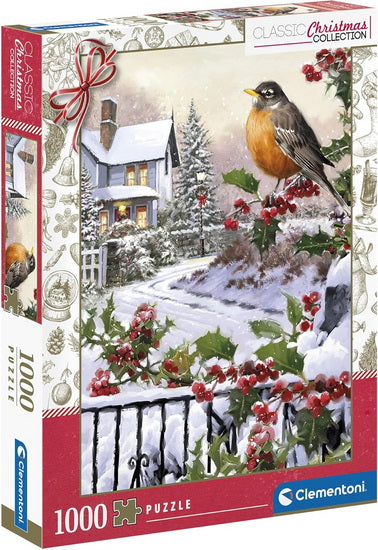 Le rouge-gorge et buissons de houx  - 1000 mcx