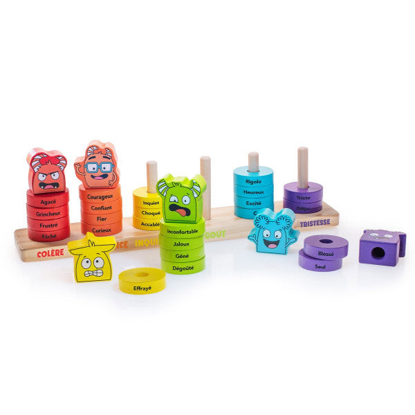 Trier mes émotions - Anneaux en bois à empiler (Fr)