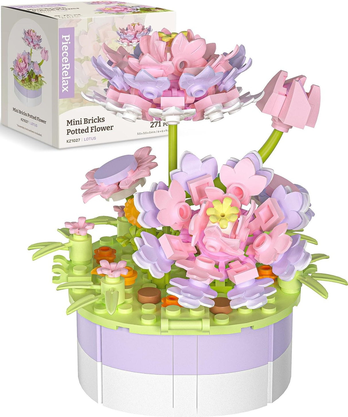 Mini Bricks Potted Flower - Lotus