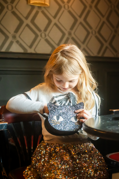 Sacoche Kitty à paillettes noirs - Cat's Meow