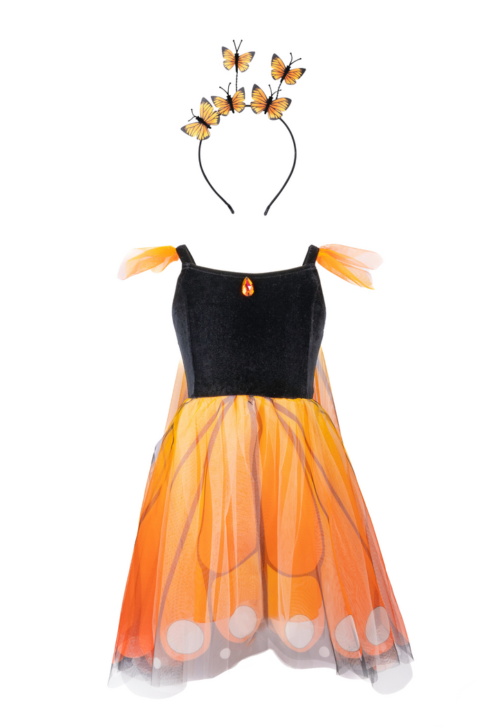 Monarch Butterfly Dress with Wings and Headband