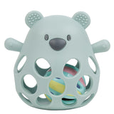 Nattou - Hochet ours en silicone avec balle - Vert aqua