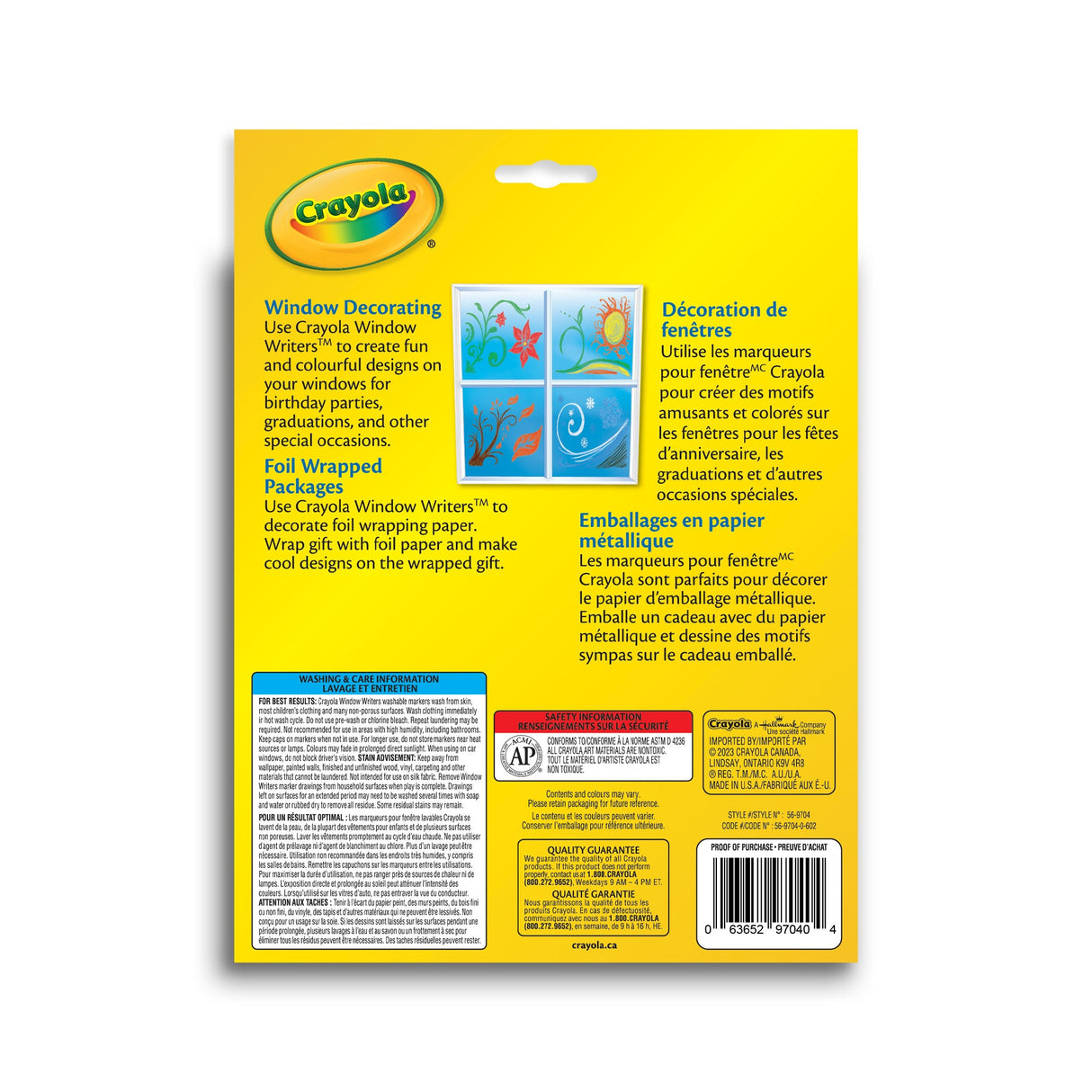 Marqueurs à fenêtre lavables (10)