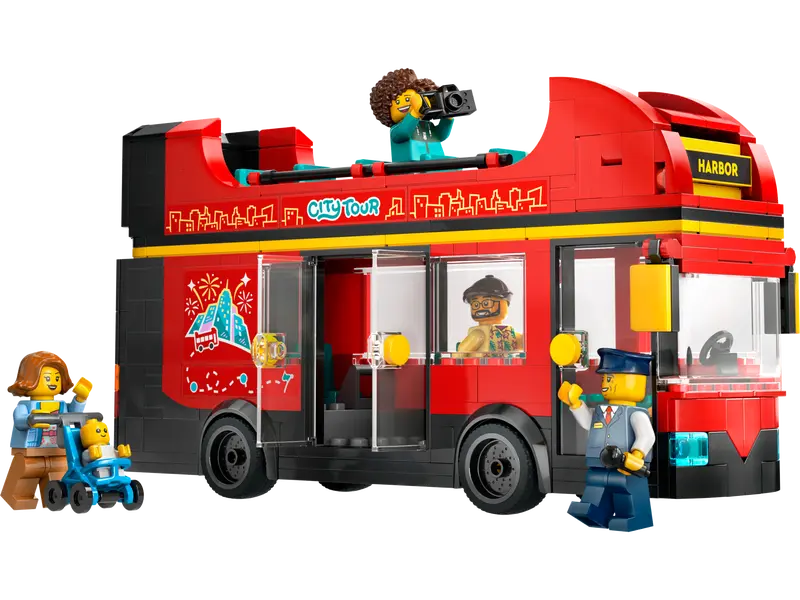 Red Double-Decker Sightseeing Bus - City