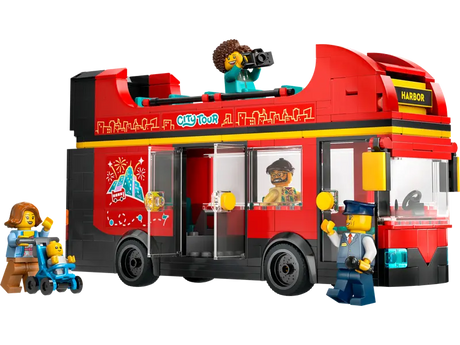 Red Double-Decker Sightseeing Bus - City