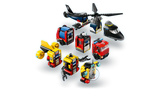 Ensemble hélicoptère, camion de pompiers et sous-marin - City