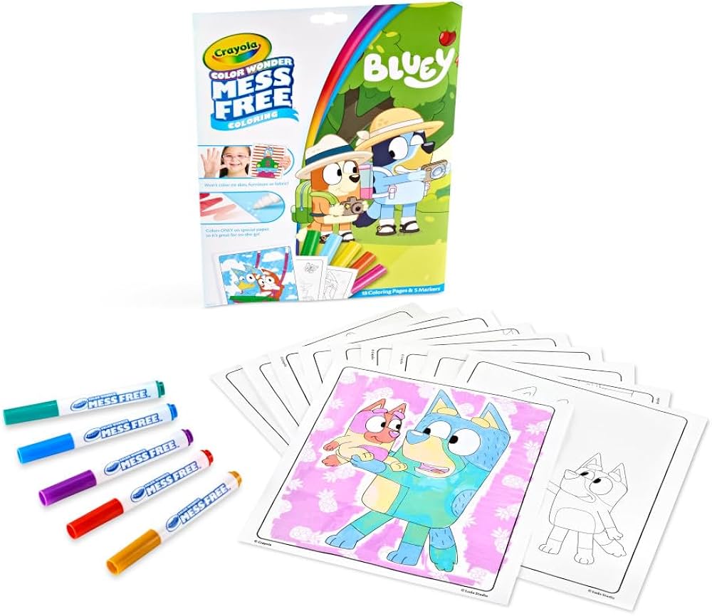Pages Color Wonder et marqueurs - Bluey