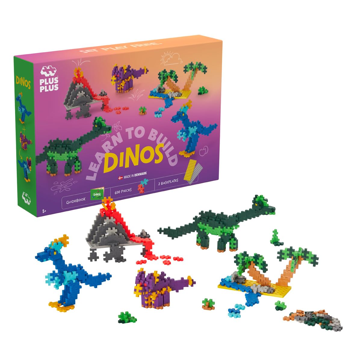 Plus Plus - Apprendre à bâtir - Dinosaures - 600 mcx