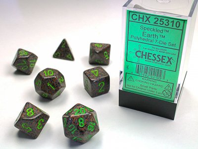 Earth Polyhedral Dice Set - Speckled