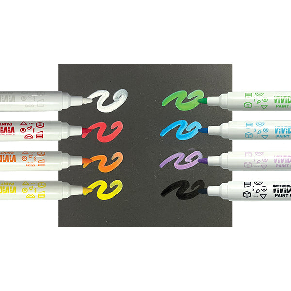 Vivid Pop - Water-Based Opaque Paint Markers - Classic Colors (8)