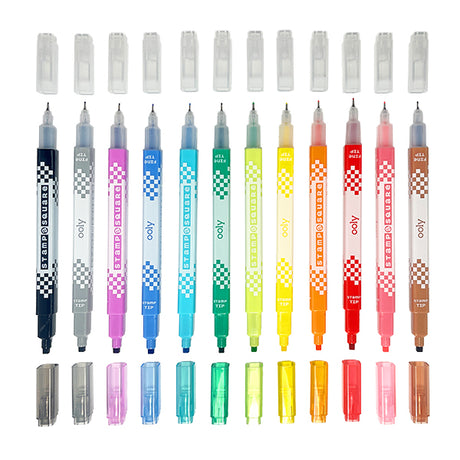 Stamp-A-Square - Double Ended Markers (12)