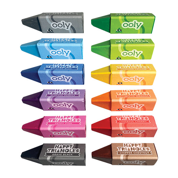Happy Triangles - Jumbo Triangular Crayons (12)
