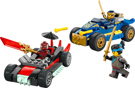 Le duel de voitures de course entre Rogue et Drix - Ninjago