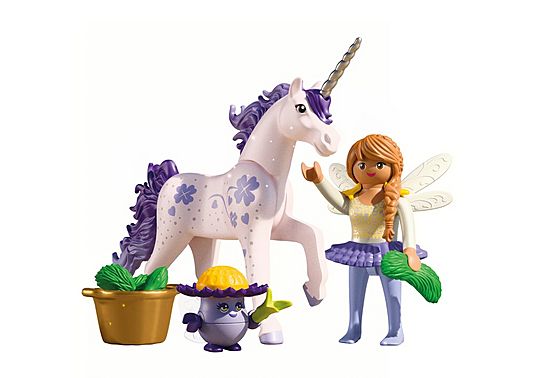 Licorne Lavande porte-bonheur avec fée - Magic Unicorns
