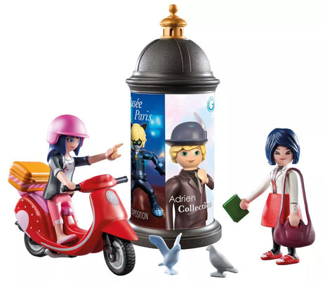 Marinette à scooter et Kagami - Miraculous