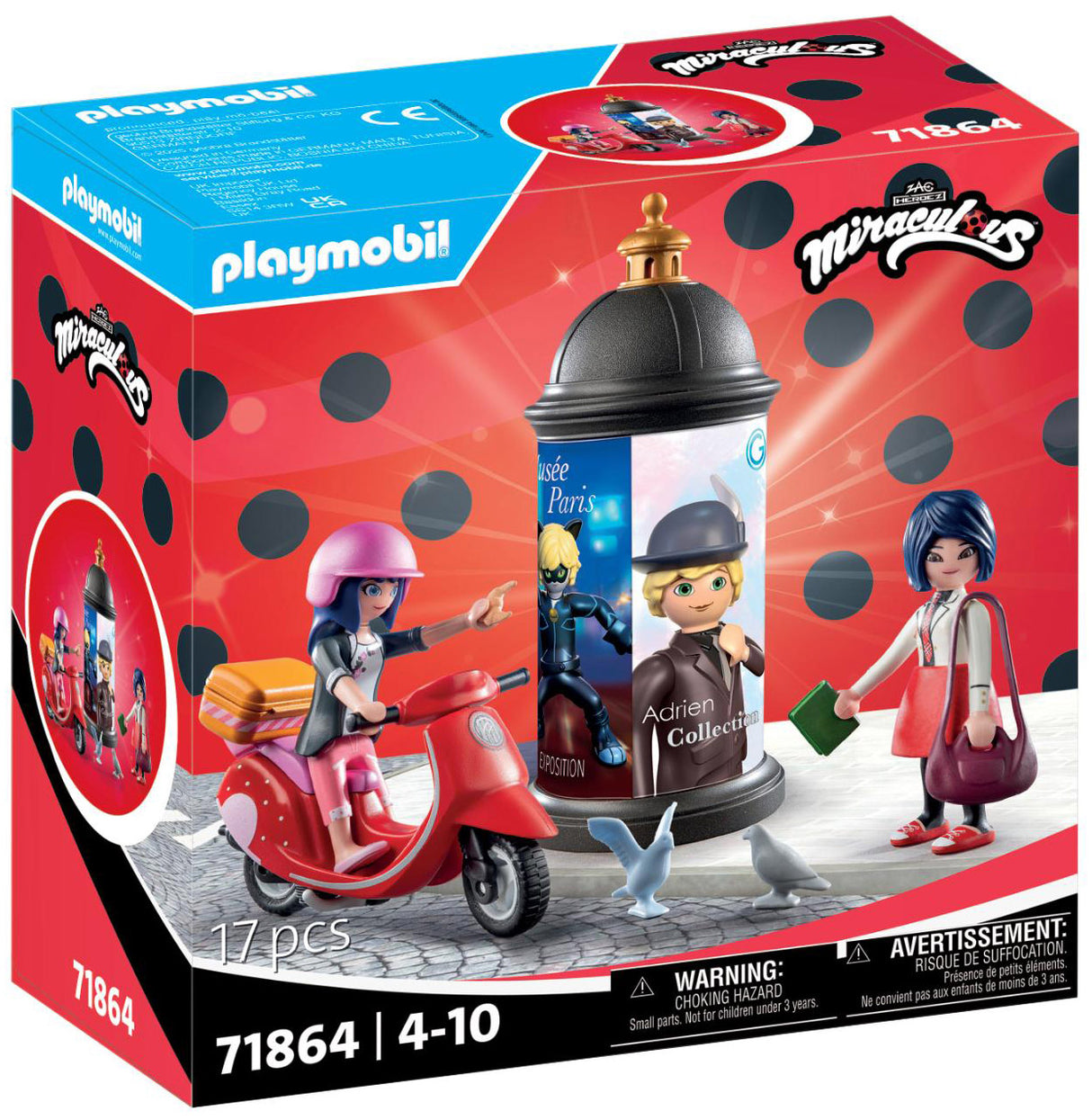 Marinette à scooter et Kagami - Miraculous
