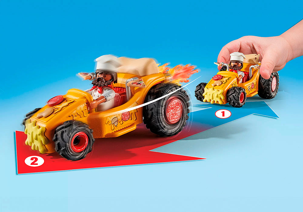 Livreur pizza avec auto de course - Funstars