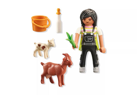 Fermière avec chèvre chevreau et accessoires - Special PLUS