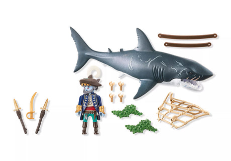Pirate et requin géant avec mâchoire articulée - Pirates