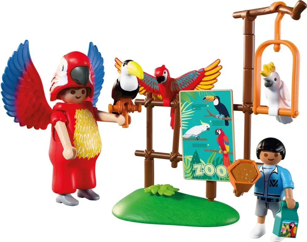 Mascotte perroquet et enfant - Animal and Friends