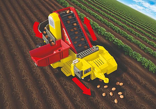 Large Tractor with Potato Harvester