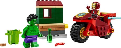 Iron Man avec une moto et Hulk - Marvel