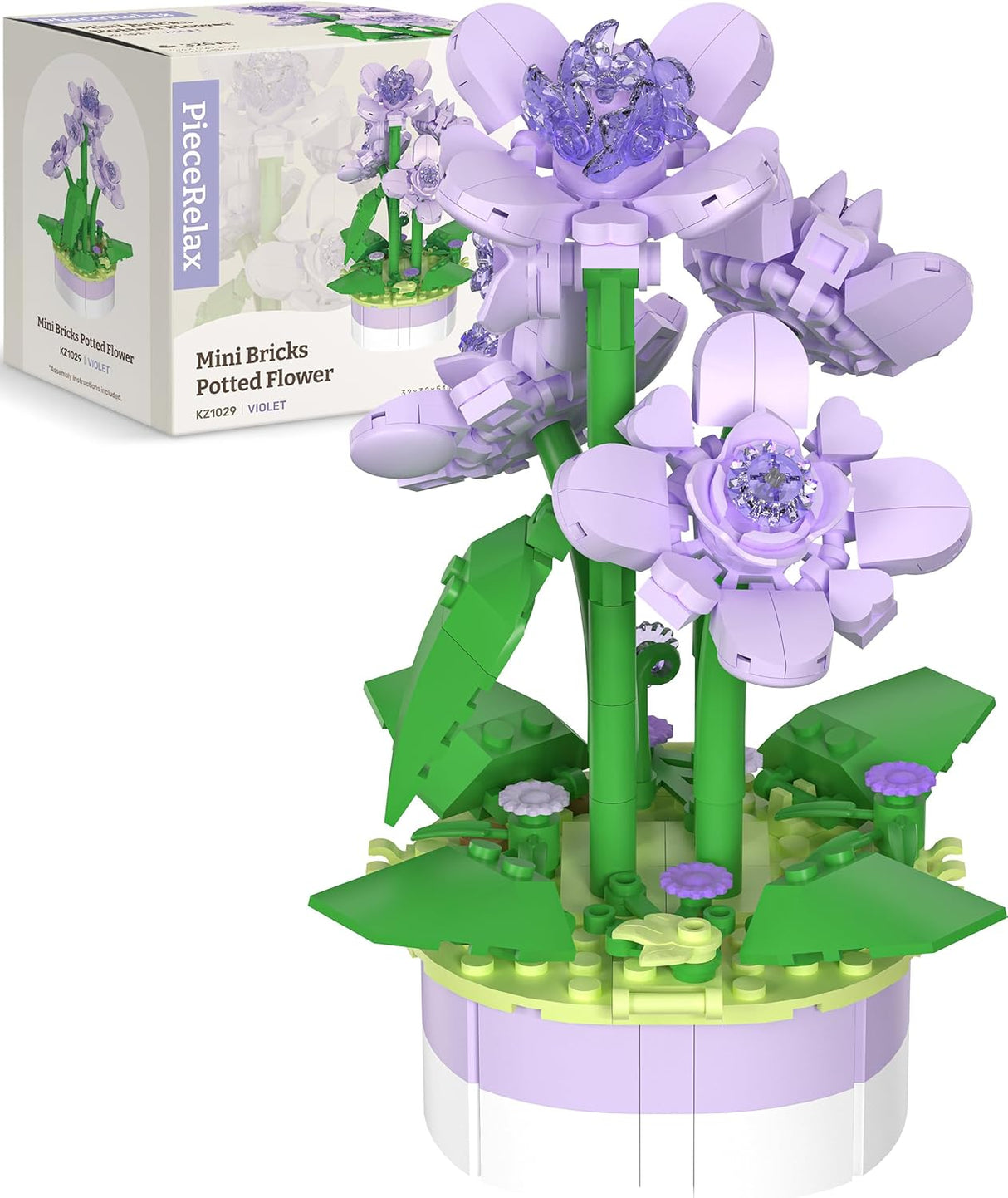 Mini Bricks Potted Flower - Violette