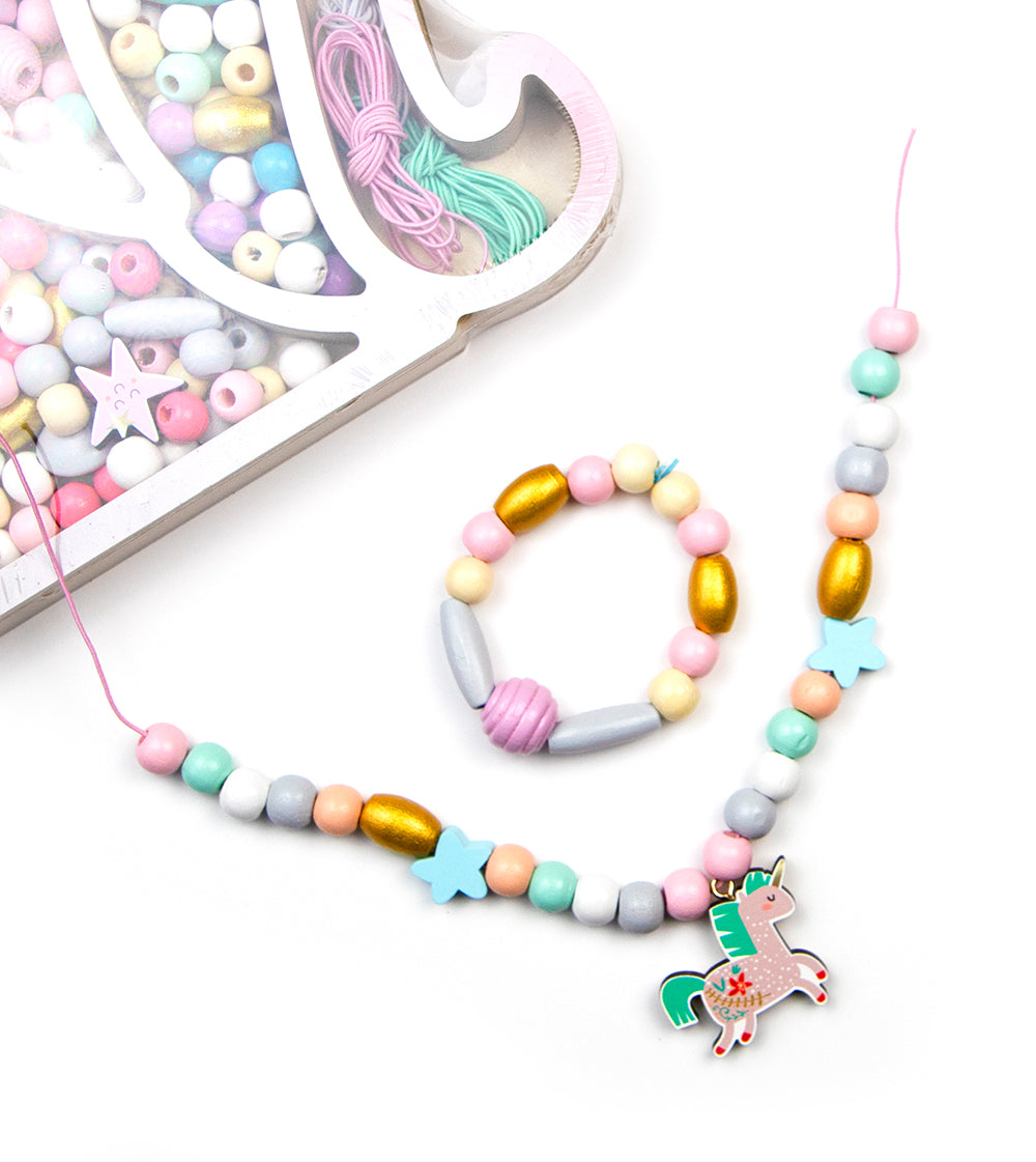 Sycomore - Wooden Bead Set - Unicorn Head