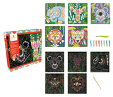 Artissimo - 10 Scratch Art and Sand Boards - Animal Portraits