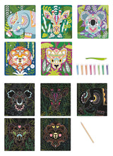 Artissimo - 10 Scratch Art and Sand Boards - Animal Portraits
