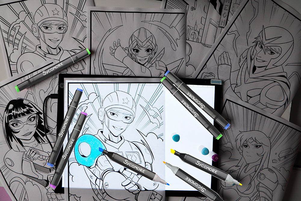 Artissimo - Tablette lumineuse et marqueurs Manga