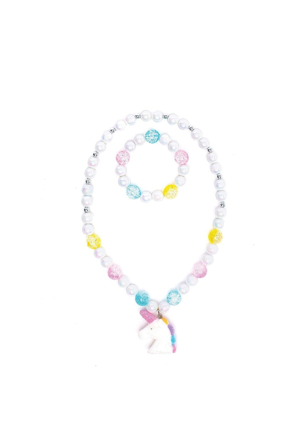 Necklace and Bracelet - White Unicorn