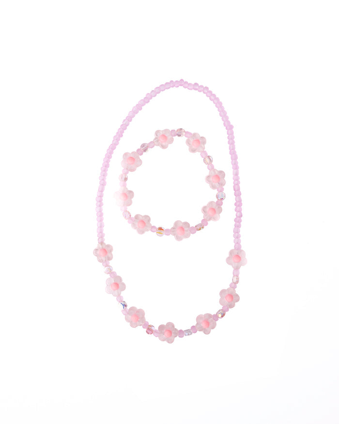 Collier et Bracelet - Pink Crystal Blooms