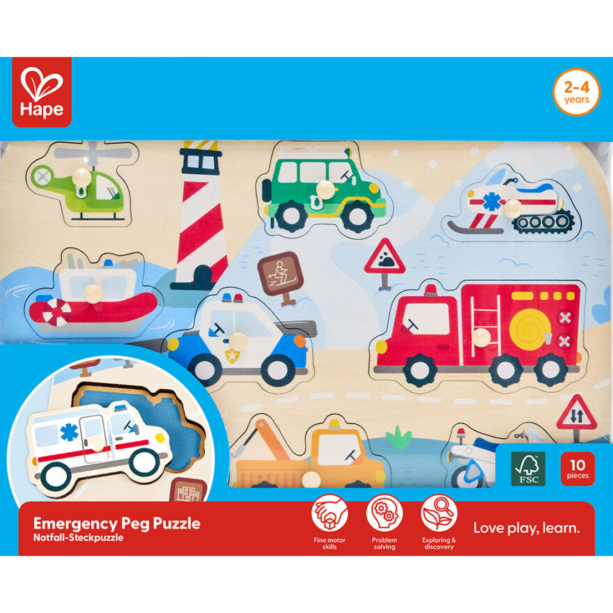 Emergency vehicles - 10 pcs Wood