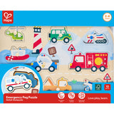 Emergency vehicles - 10 pcs Wood