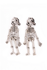 Clip-on Earrings - Spooky Scary Skeleton