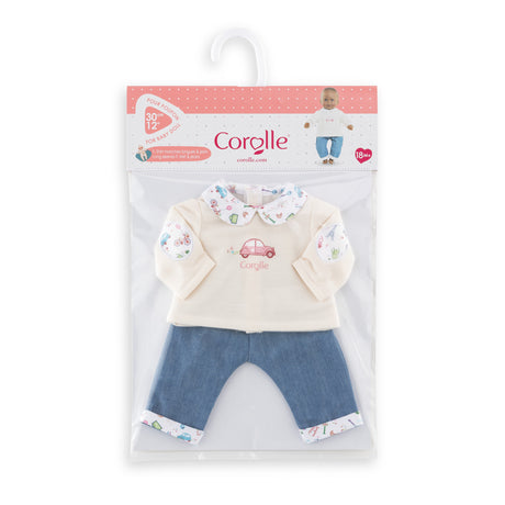 T-shirt manches longues et jeans pour poupon 30 cm