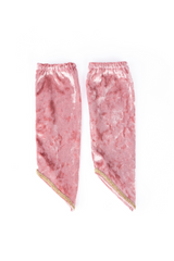 Robe de princesse rose en velours avec manchons