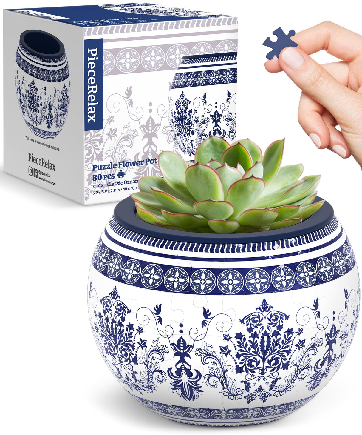 3D Puzzle Planter - Classic Ornamental Style